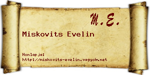 Miskovits Evelin névjegykártya